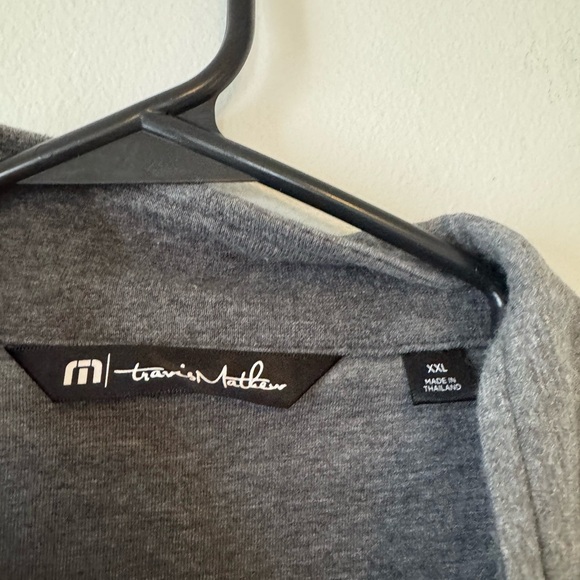 Travis Mathew Gray Men's Pullover Quarter Zip Shirt - Picture 3 of 8